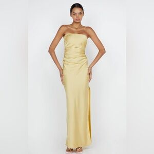 NWT Bec + Bridge ETERNITY STRAPLESS MAXI DRESS in color citrus, size US6